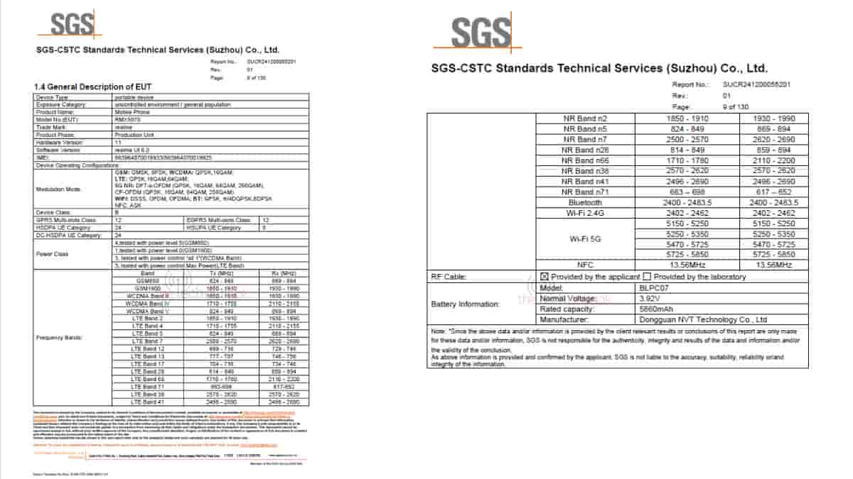 Realme 14 5G aka Realme P3 5G spotted on FCC