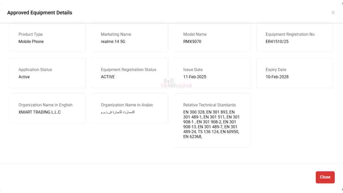 Realme 14 5G spotted on TDRA, this model number was earlier thought to be of the Realme P3 5G