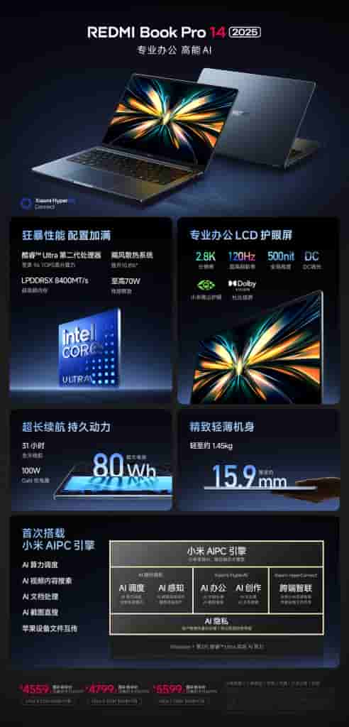 Redmi Book Pro 14 2025 - Key Specs