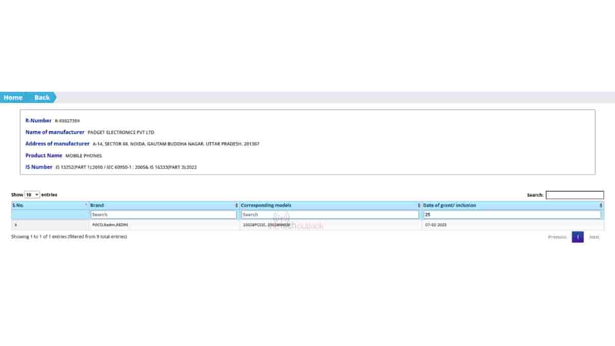 Redmi and POCO Smartphones Spotted on BIS