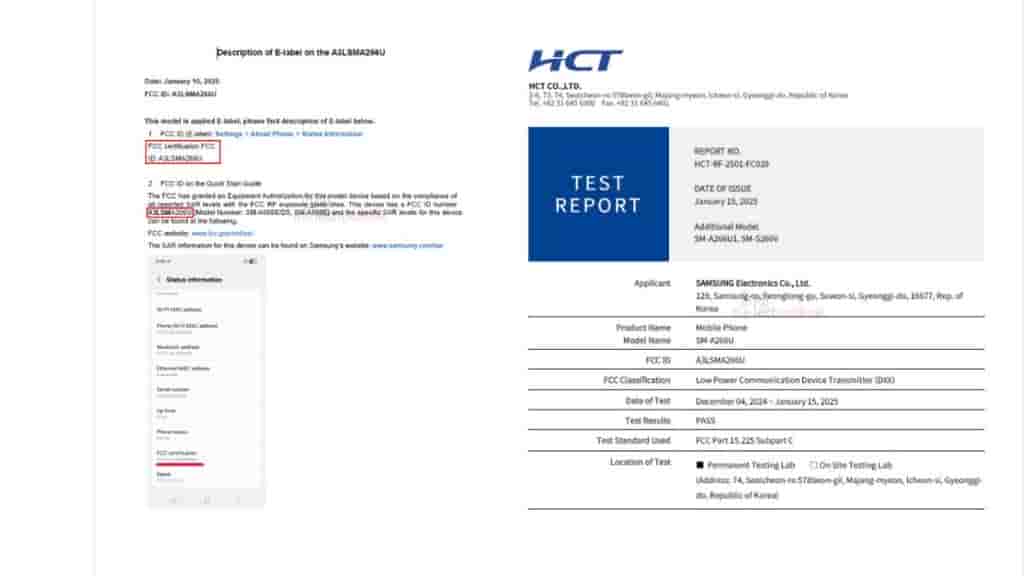 Samsung Galaxy A26 5G - FCC Listing (1)