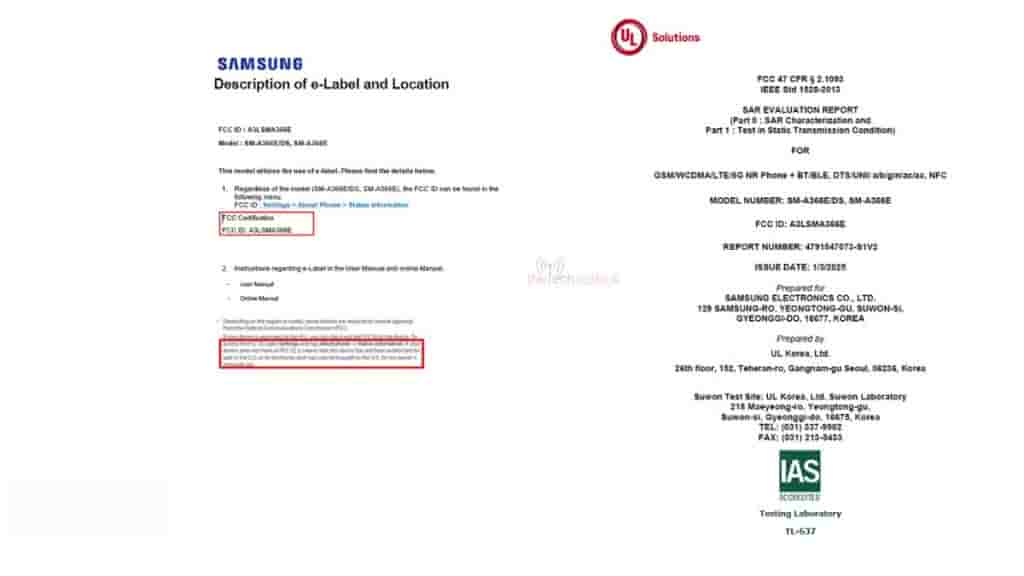 Samsung Galaxy A36 5G - FCC Certification (1)