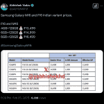 Samsung Galaxy M16 and F16 Indian Variants Pricing Details - X Post