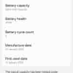 Samsung Galaxy S25 Ultra - Battery Information Page Details