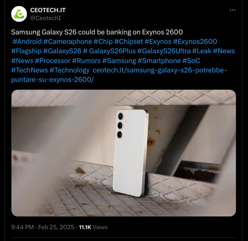 Samsung Galaxy S26 - Exynos 2600 - X Update