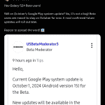 One UI 7 Beta - Still on October Google Play System Update - X Post