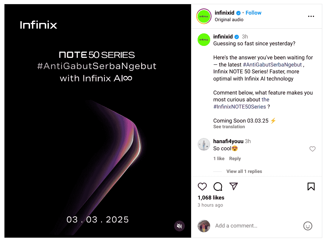 Infinix Note 50 Series - Launch Date Confirmed Via Indonesian Instagram Handle