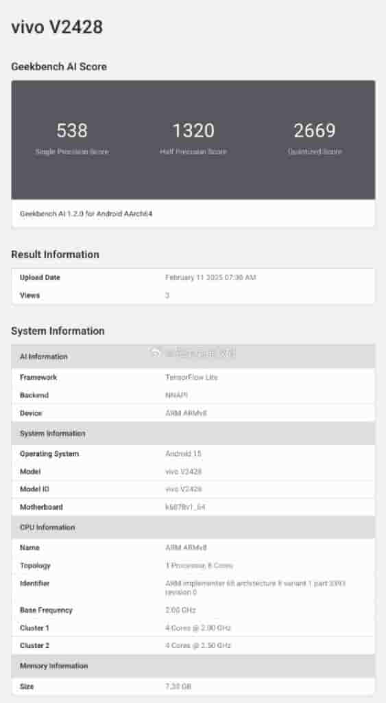 Vivo V2428 - Geekbench Listing (1)