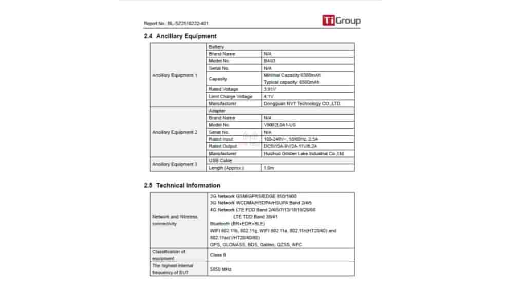 Vivo V50 Lite 4G (V2441) - FCC Certification (2)