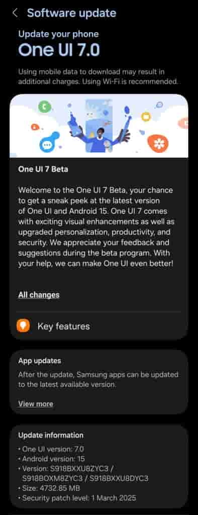 Galaxy S23 Series - One UI 7 Beta Program in India - Image (2)