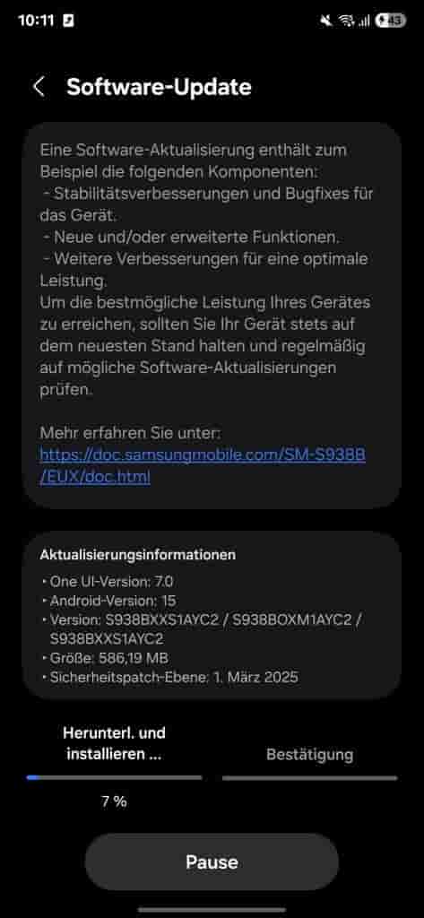 Galaxy S25 Series - March 2025 Android Security Patch Update - Image
