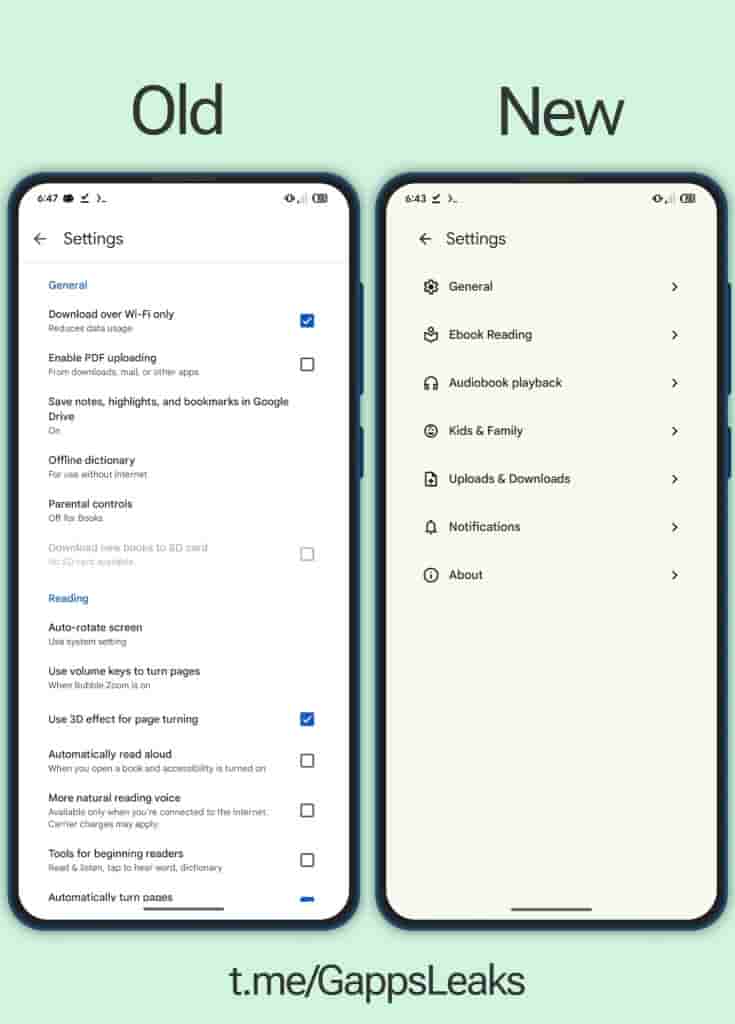 Google Play Books Settings Redesigned - Image