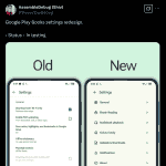 Google Play Books Settings Redesigned - X Post