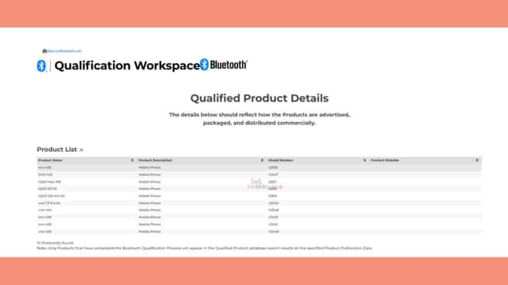 Jovi V50 (V2427) - Bluetooth SIG Certification