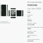 Motorola Razr 60 Ultra - Wireless Power Consortium Listing
