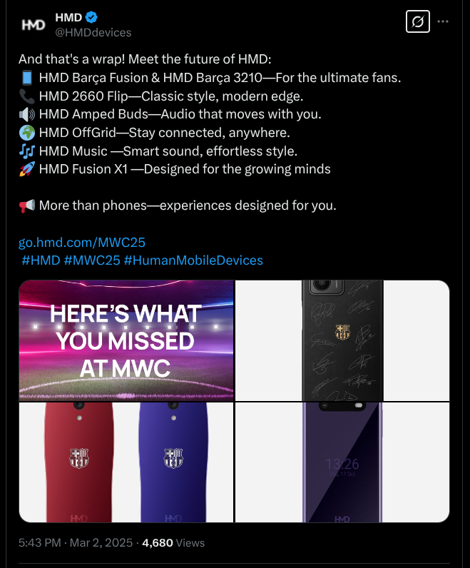 New HMD Products at MWC 2025 - X Post