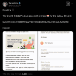 One UI 7 Beta Program for Galaxy Z Fold 6 in India - X Post