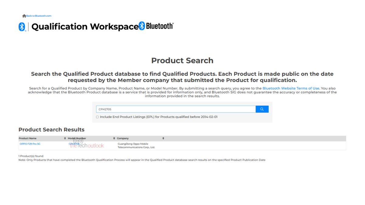 OPPO F29 Pro 5G Spotted on Bluetooth SIG