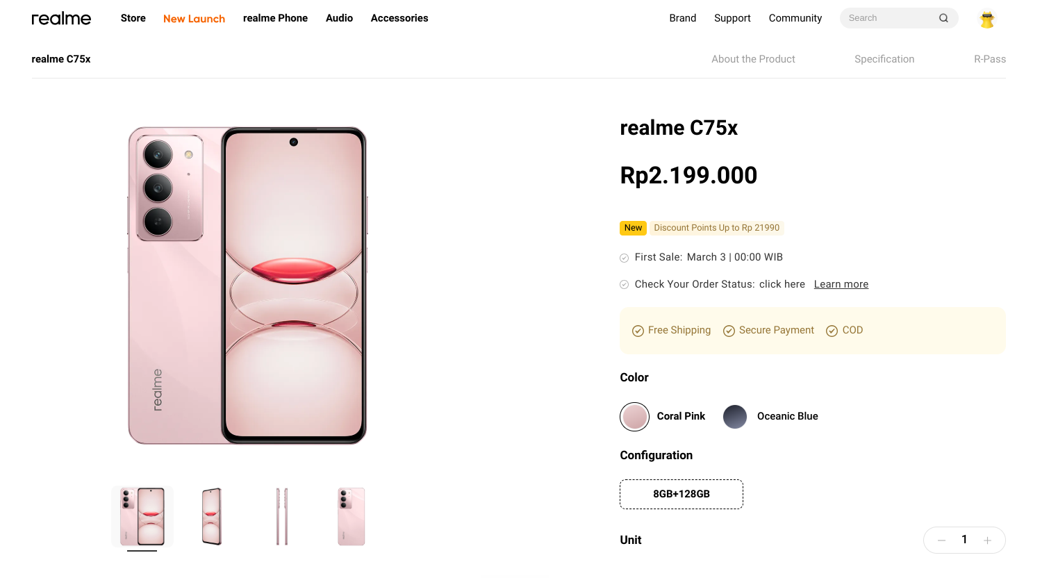 Realme C75x - Indonesian Listing