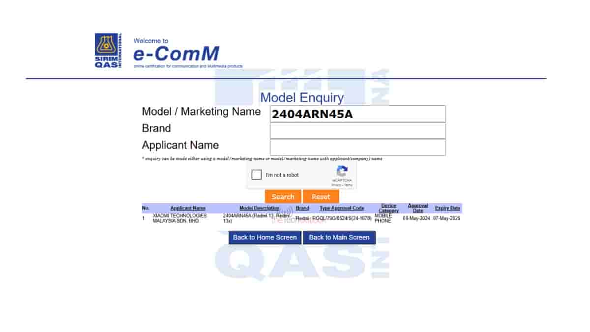 Redmi Note 13x spotted on SIRIM