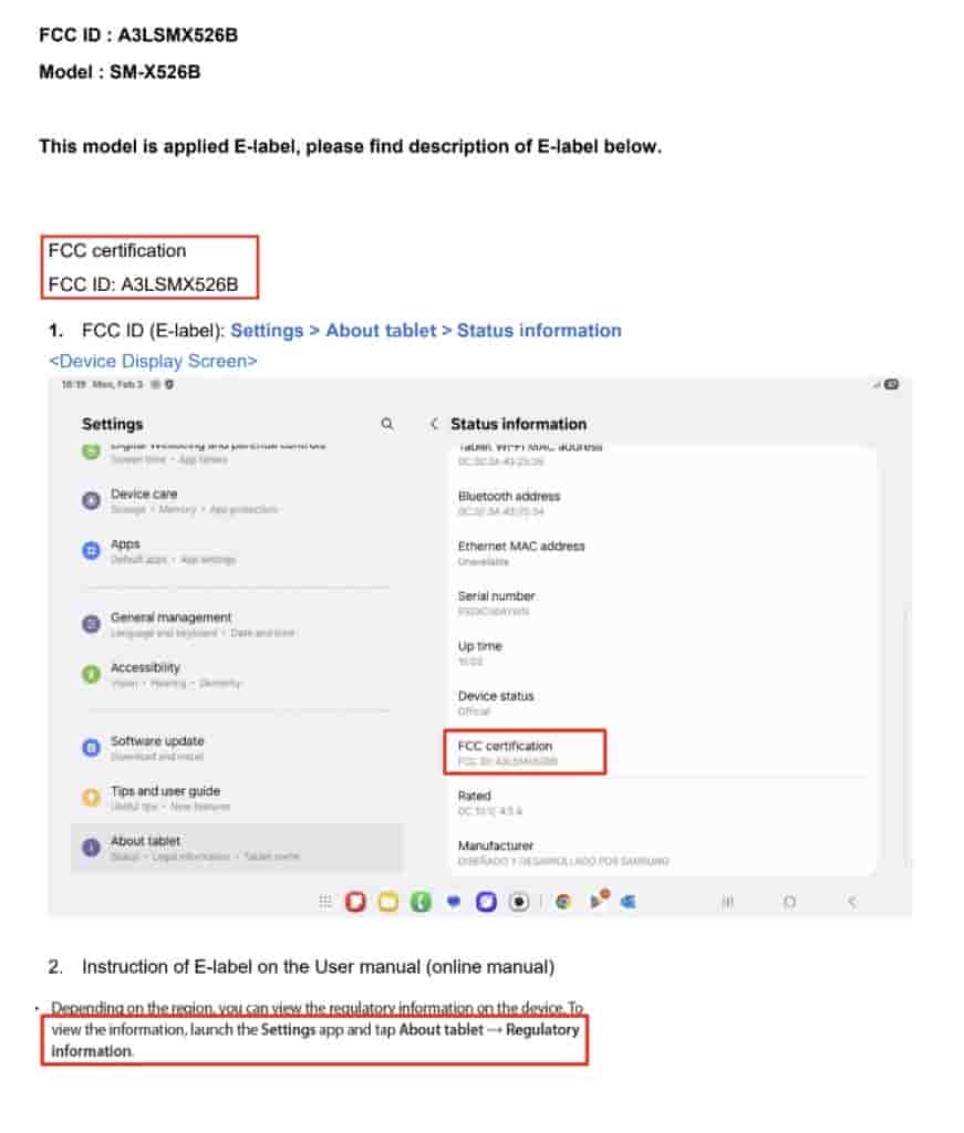 Samsung Galaxy S10 FE (SM-X526B) - FCC Listing