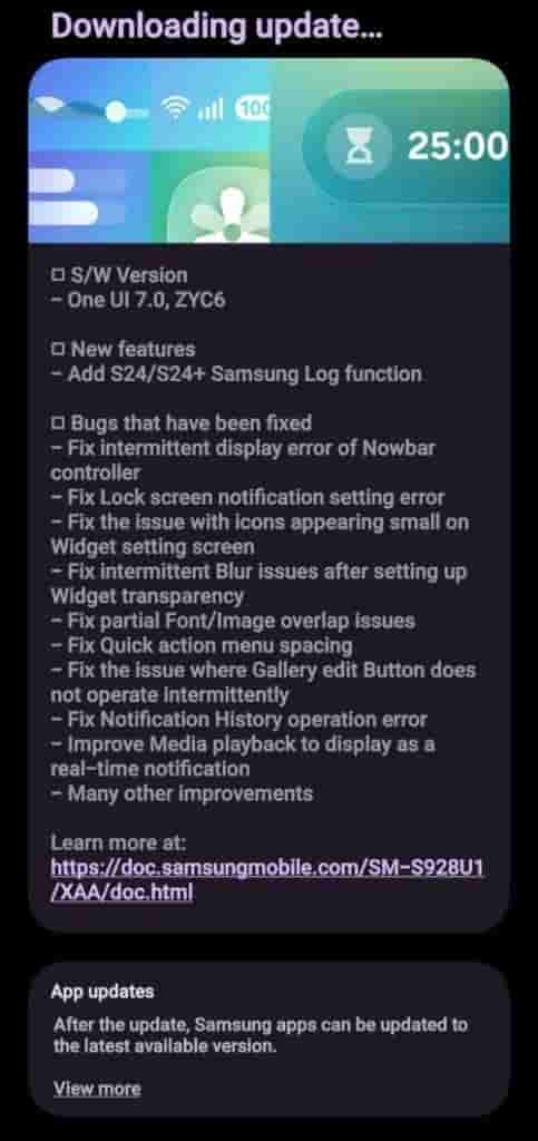 Samsung Galaxy S24 Series - One UI 7 Beta 5 Update
