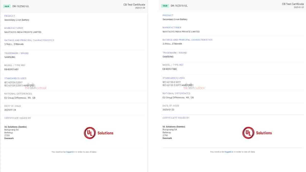 Samsung Galaxy S25 Edge Battery Spotted on UL Demko