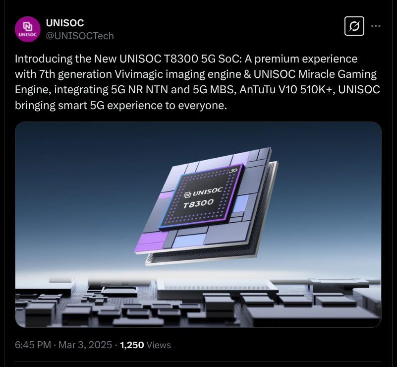 UNISOC T8300 5G SoC - X Post