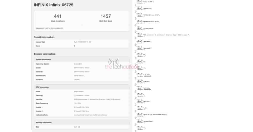 Infinix Smart 10 4G - Geekbench Listing
