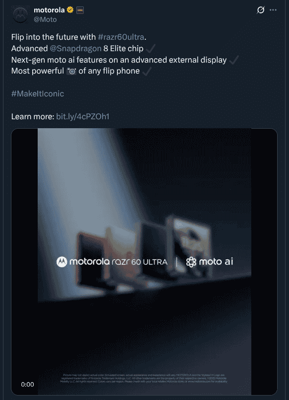 Motorola Razr 60 Ultra Unveiled - X Post
