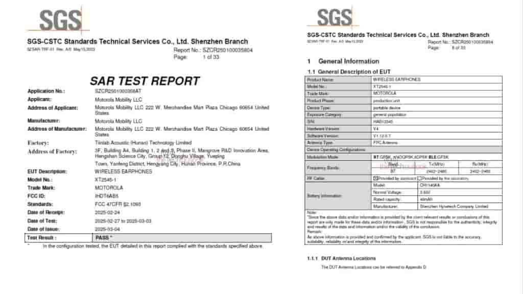 Motorola Wireless Earphones - FCC Certification (1)