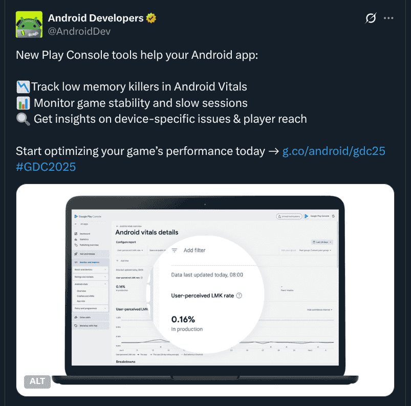 New Play Console Tools to Help Your Android Apps - X Post