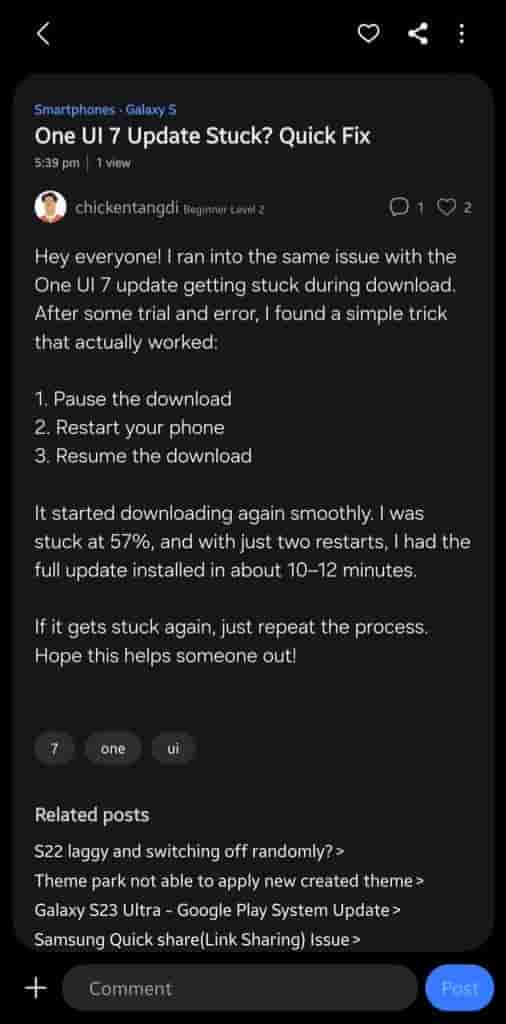 One UI 7 Update Getting Stuck at 'Downloading update' - Simple Fix (2)