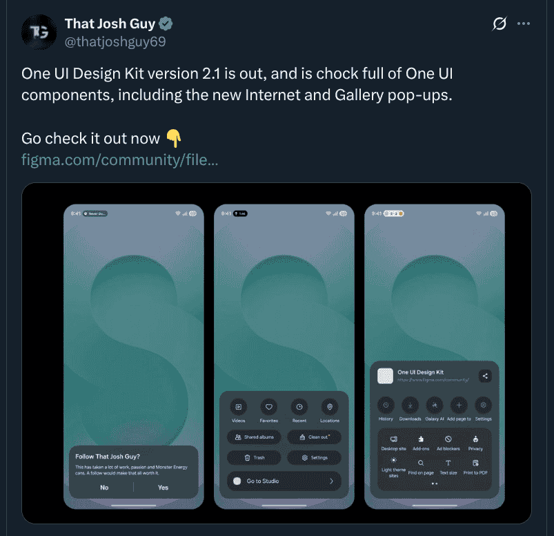 One UI Design Kit Version 2.1 - X Post