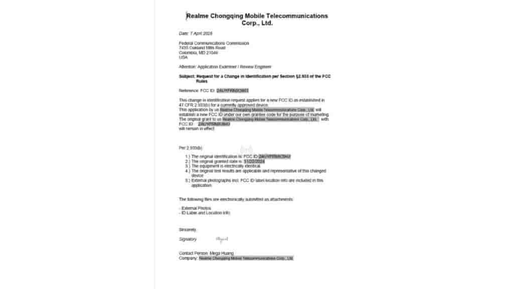Realme 'RMX3963' - FCC Certification