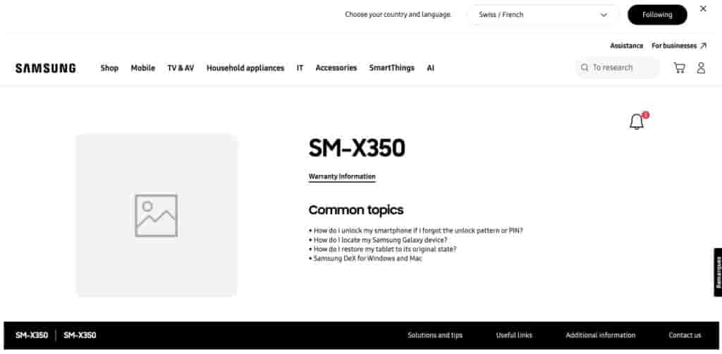 Samsung Galaxy Tab Active 5 Pro (SM-X350) - Switzerland & France Support Page