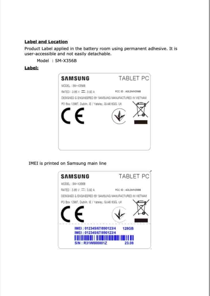 Samsung Galaxy Tab Active 5 Pro (SM-X356B - 5G) - FCC Certification (1)