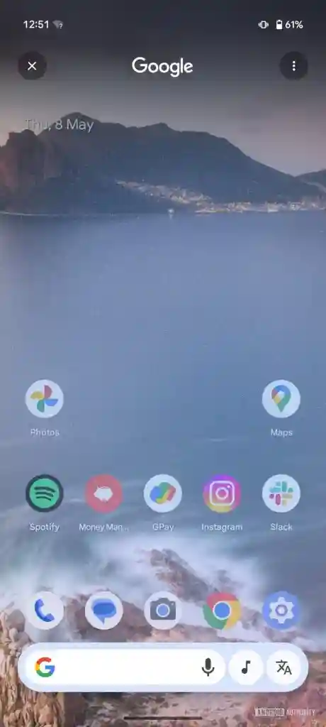 Google's Current Circle to Search Layout
