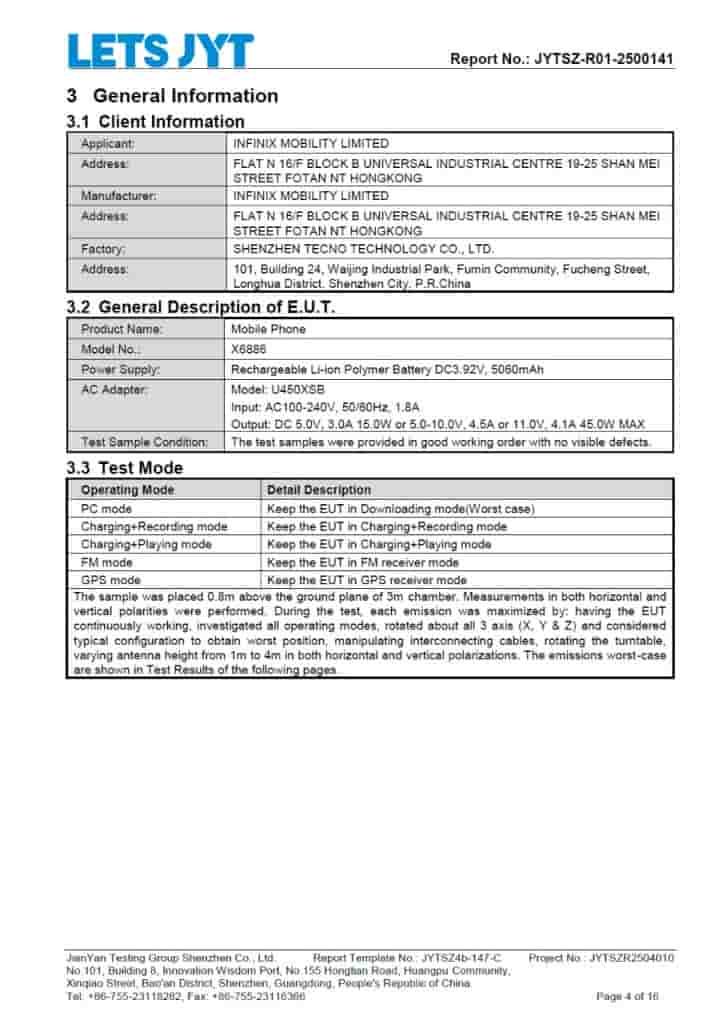 Infinix Hot 60 Pro+ - FCC Certification (2)