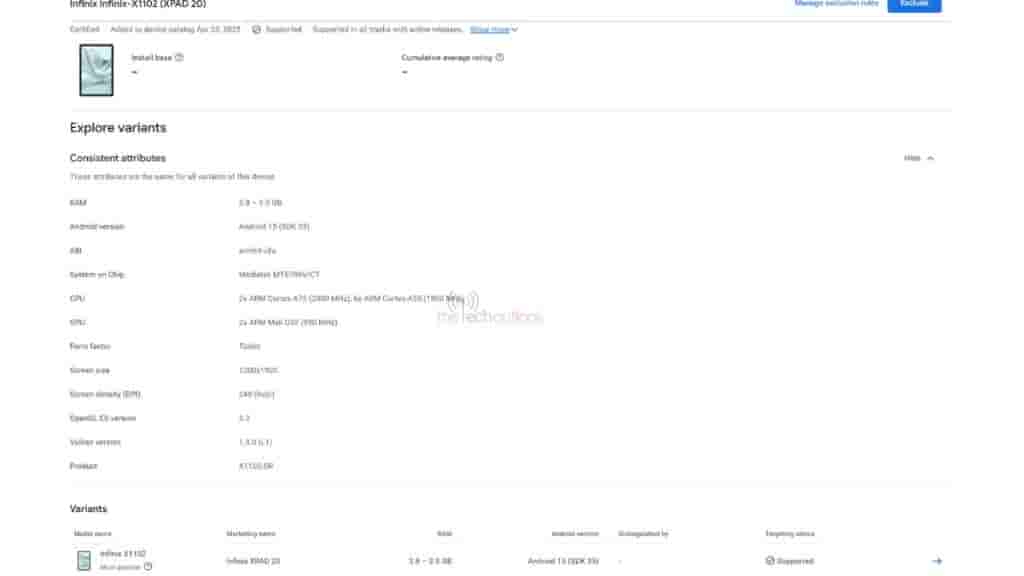 Infinix XPAD 20 - Google Play Console Listing