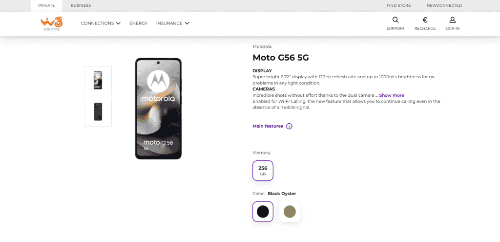 Moto G56 5G - Windtre Listing