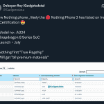 New Nothing Phone - BIS Certification - X Post