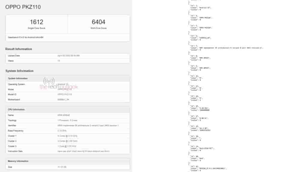 OPPO 'PKZ110' - Geekbench Listing
