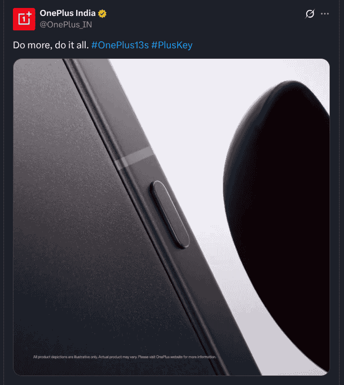 OnePlus 13s - Plus Key Teased in India