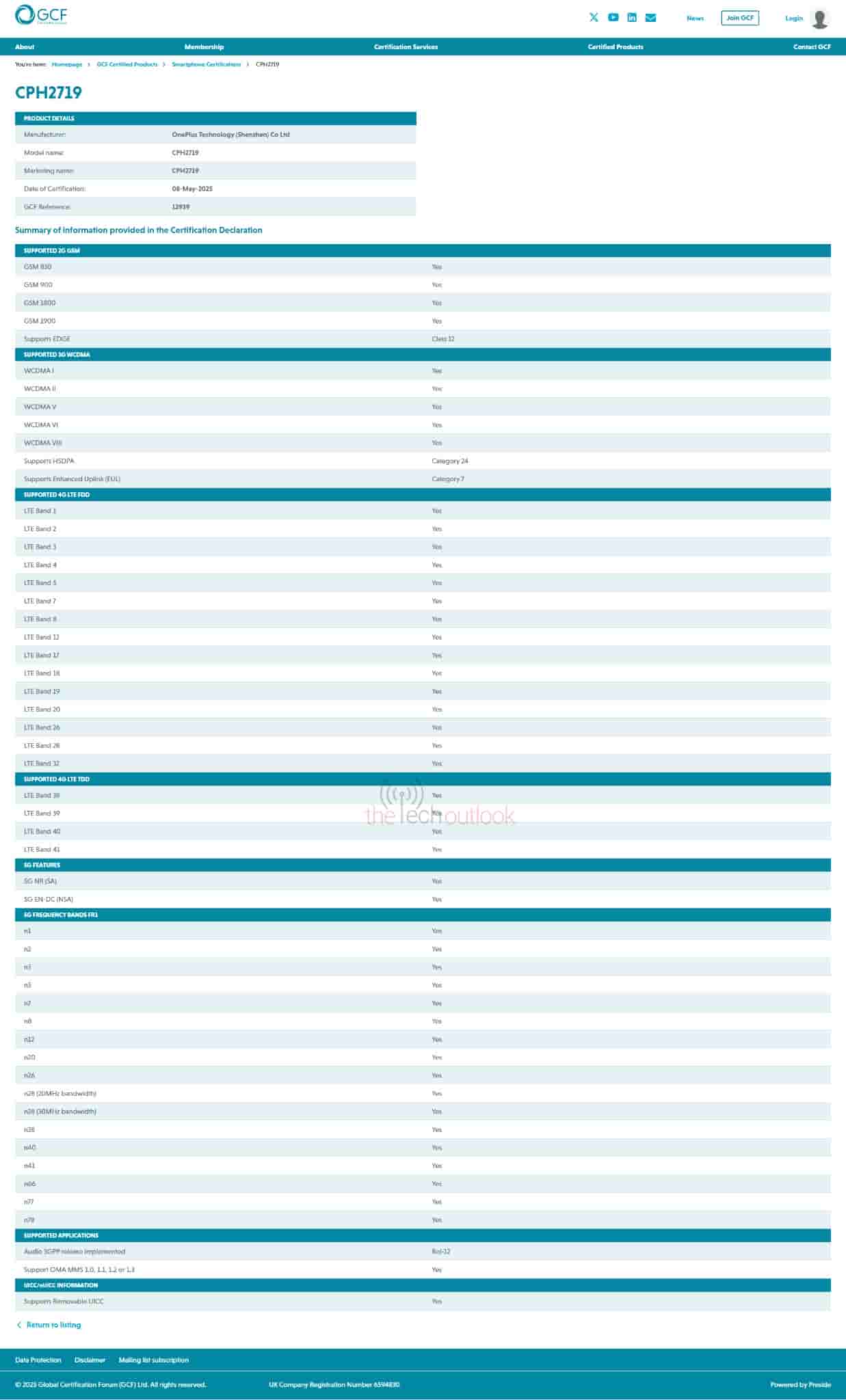 OnePlus Nord CE 5 - GCF Certification