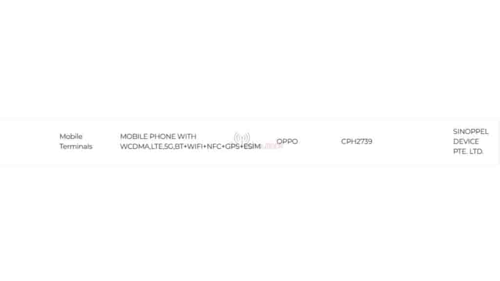 OPPO Reno 14 Pro 5G - IMDA Certification