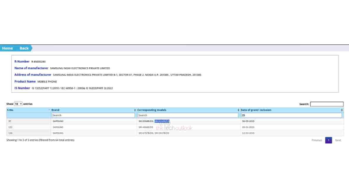 Samsung Galaxy F36 and Galaxy M36 - BIS Certification