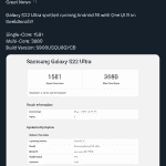 Samsung Galaxy S22 Ultra Running on Android 16 Based One UI 8 - Geekbench Listing - X Post