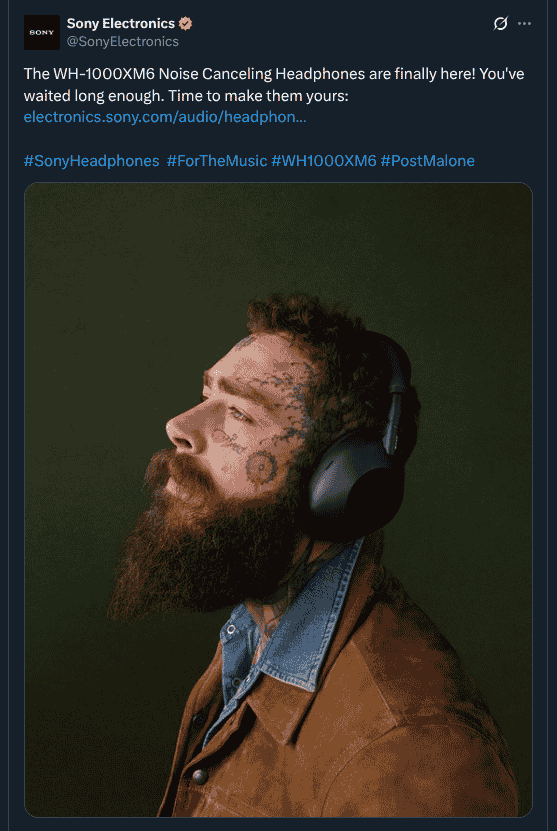 Sony WH-1000XM6 Noise Cancelling Headphones - X Post