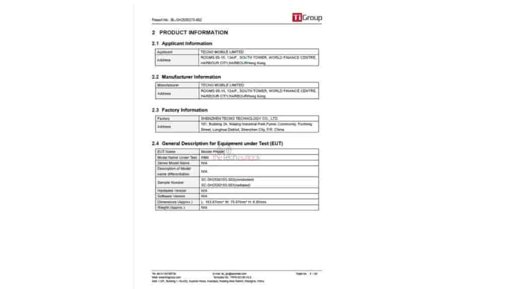 Tecno Spark 40 Pro - FCC Certification (3)